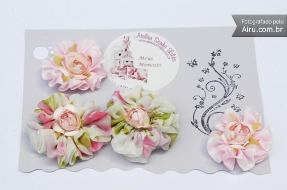Cartela de flores de viscose